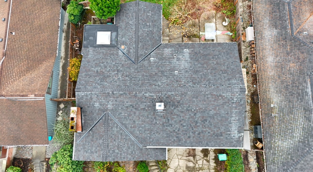 Completed composition shingle roof