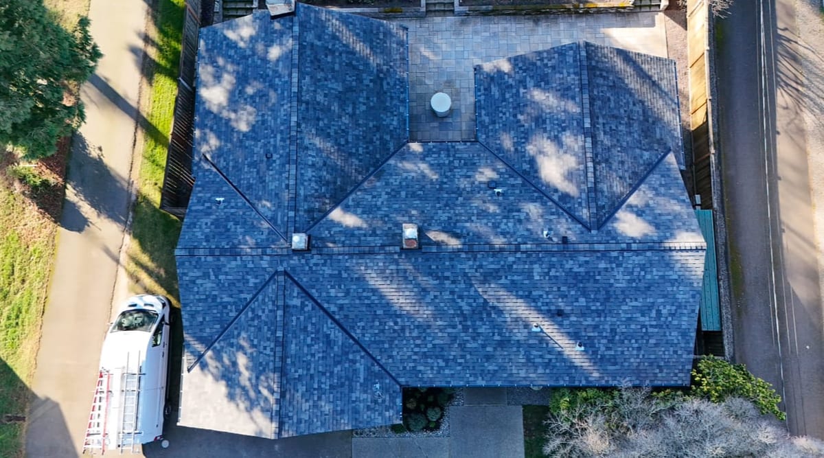 Composite shingle closeup detail