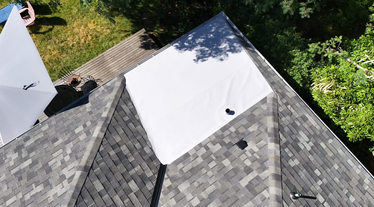 TPO membrane on flat roof installed by K Single