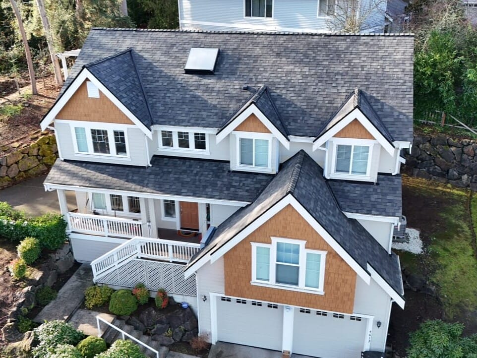 Completed shingle roof