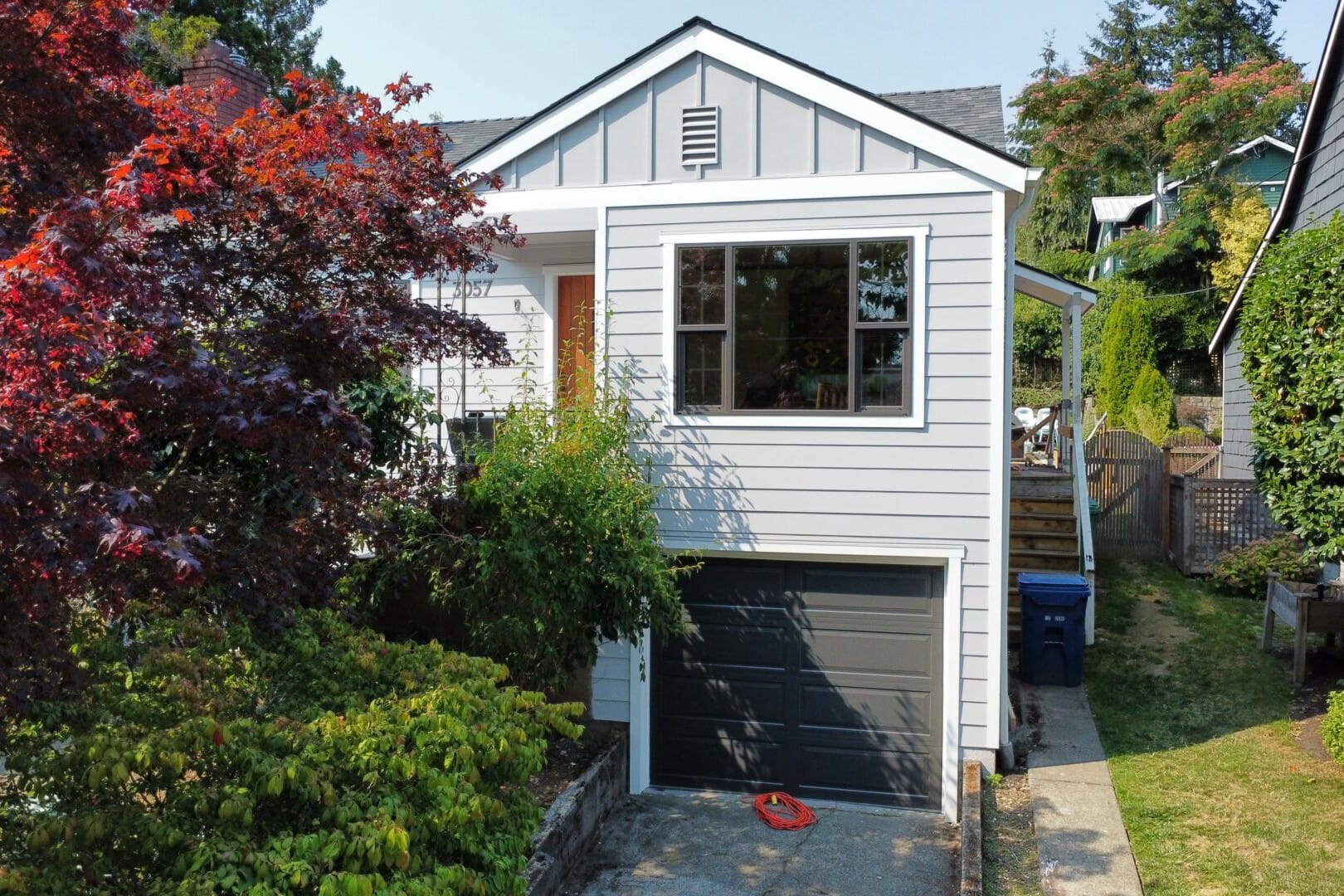 Freshly painted white home exterior